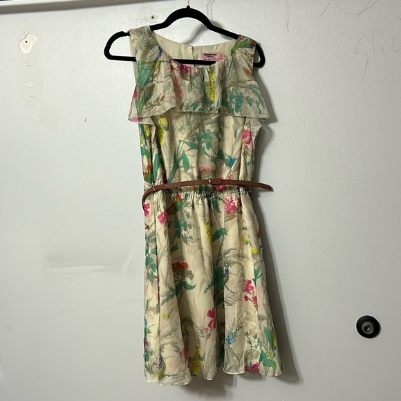 Ted Baker Timoxa Printed Ruffle Dress Ted size 4 or US 10 - Picture 2 of 8